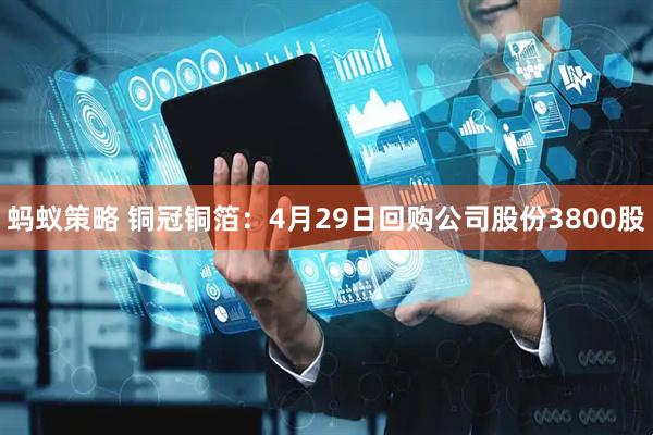 蚂蚁策略 铜冠铜箔：4月29日回购公司股份3800股